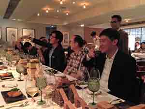 A dinner in Duddell's following the opening of an exhibition by Song Dong, Central, 7 October 2015