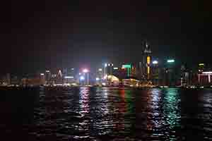 Night view of Victoria Harbour, 9 October 2016