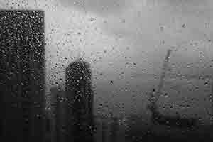 Rain drops on a window, Sheung Wan, 21 October 2016