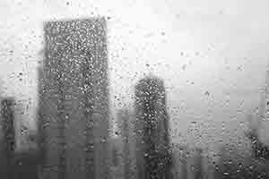 Rain drops on a window pane, Sheung Wan, 21 October 2016