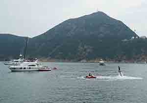 Flyboarding near Middle Island, Deep Water Bay, 23 October 2016