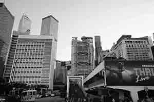 A view of buildings in Central from Edinburgh Place, 28 October 2016