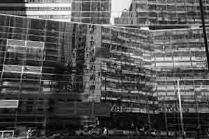 Reflections of buildings on windows, King's Road, North Point, 6 October 2016