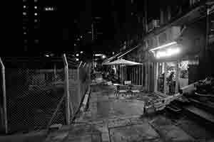 Outside seating of a cafe at Shing Wong Street, Central, 8 November 2016