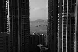 Harbour view between tower blocks of The Belcher's, Pokfulam, 3 November 2016