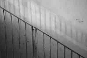 Shadow of railings on a wall near First Street, Sai Ying Pun, 17 November 2016