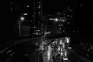 Pokfulam Road at night, near the HKU MTR station, Pokfulam, 22 November 2016