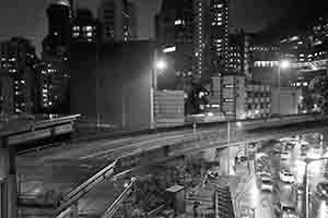 Pokfulam Road at night, near the HKU MTR station, Pokfulam, 22 November 2016