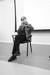 Film director Evans Chan discussing his new documentary,  Hong Kong University, 24 November 2016