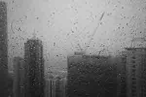 Rain drops on a window, Sheung Wan, 26 November 2016