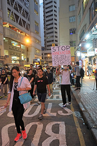 Protest march against alleged National People's Congress Standing Committee interference in Hong Kong elections, Queen's Road Central, Sheung Wan, 6 November 2016