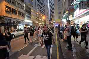 Protest march against alleged National People's Congress Standing Committee interference in Hong Kong elections, Queen's Road Central, Sheung Wan, 6 November 2016