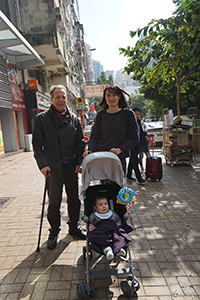 Gerard Henry with his daughter and grandson, Tin Hau, 18 December 2016