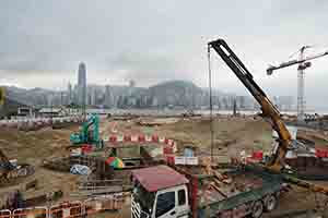 Construction on the West Kowloon Cultural District site, 21 December 2016