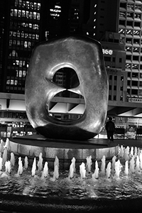 Henry Moore's sculpture 'Oval with Points', outside Exchange Square, 28 December 2016