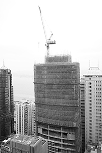 Construction site at 33 Des Voeux Road West, Sheung Wan, 17 January 2017