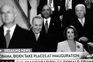 Donald Trump's presidential inauguration shown on TV, 21 January 2017