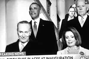 Donald Trump's presidential inauguration shown on TV, 21 January 2017