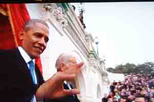 Donald Trump's presidential inauguration shown on TV, 21 January 2017