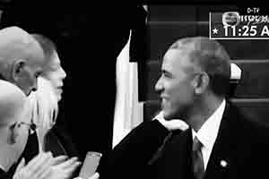 Donald Trump's presidential inauguration shown on TV, 21 January 2017