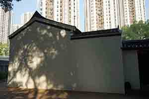 Shadows of trees on the wall of Sam Tung Uk Museum, Tsuen Wan,  21 January 2017