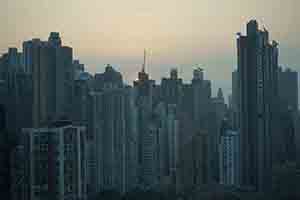 View towards Sai Ying Pun from Sheung Wan, Hong Kong Island, 26 January 2017