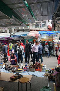 Street market during the lunar new year holiday, Sham Shui Po, Kowloon, 28 January 2017