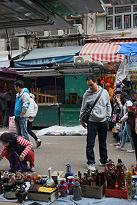 Street market in Sham Shui Po during the Lunar New Year holiday, 28 January 2017