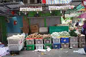 Street market in Sham Shui Po during the Lunar New Year holiday, 28 January 2017