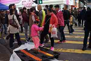 Lunar new year street scene, Sai Yeung Choi Street pedestrian zone, Mongkok, 28 January 2017