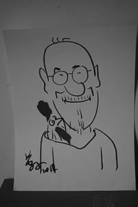 Cartoon of David Clarke by Zunzi, Sheung Wan, 29 January 2017