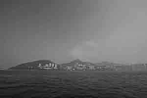 View of Hong Kong Island from a ferry to Lamma Island, 8 January 2017