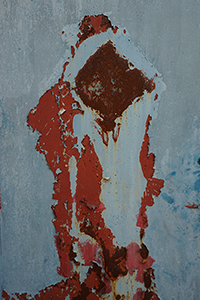 Door with peeling paint, Lamma Island, 8 January 2017