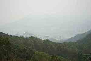 Misty view of Tolo Harbour from the Tai Po Kau Nature Reserve, 19 February 2017