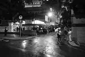 People lining up outside Man Mo Temple, Hollywood Road, Central, 21 February 2017