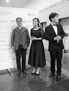 The music director, soprano and tenor of 'Hong Kong Odyssey', after the performance, Hong Kong City Hall, Central, 26 February 2017