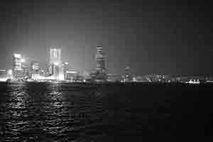 Victoria Harbour and Tsim Sha Tsui at night, viewed from Central, 9 February 2017