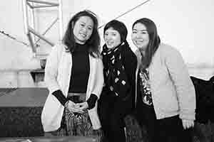 Teresa Kwong, Connie Lam, and Susanna Chung at Spring Workshop, Wong Chuk Hang, 11 March 2017