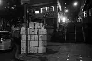 Boxes stacked on the side of the road, Sheung Wan, 18 March 2017