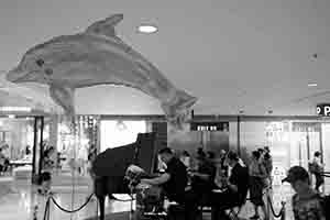 A blue dolphin and a jazz band, IFC Mall, Central, 9 April 2017