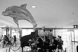 A blue dolphin and a jazz band, IFC Mall, Central, 9 April 2017