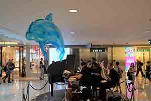 A blue dolphin and a jazz band, IFC Mall, Central, 9 April 2017