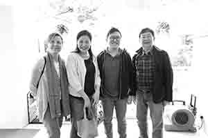 Jane Debevoise (left), Oscar Ho (right) and his family, United Services Recreation Club, Kowloon, 23 April 2017