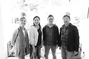 Jane Debevoise (left), Oscar Ho (right) and his family, United Services Recreation Club, Kowloon, 23 April 2017