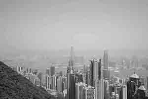 Victoria Harbour, view from Lung Fu Shan, 2 April 2017