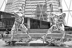 Sculpture on display in front of Exchange Square, Central, 20 May 2017