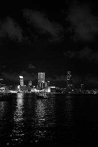 Night view of Victoria Harbour, 7 June 2017