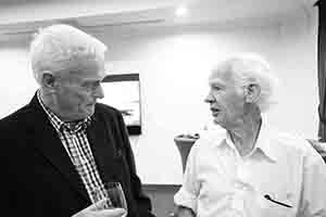 Retired professors Brian Morton (left) and Kevin MacKeown, HKU, Pokfulam, 9 June 2017