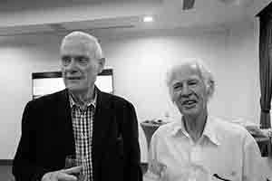 Retired professors Brian Morton (left) and Kevin MacKeown, HKU, Pokfulam, 9 June 2017