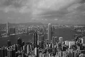 Victoria Harbour viewed from the Peak, 11 June 2017